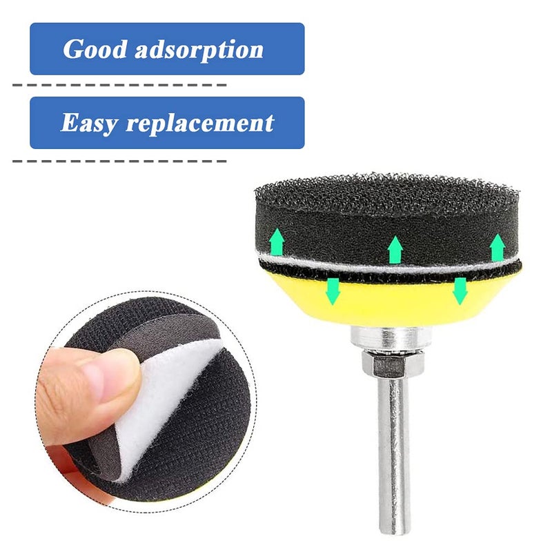 Mesee 2 Packs 2 Inch Hook & Loop Sanding Backing Pads with Soft Foam Layer Buffering Pad, 1/4 inch Shank Sanding Discs Pad Adapter Replacement Kit for Air Die Grinder Sander Rotary Tool - Image 5